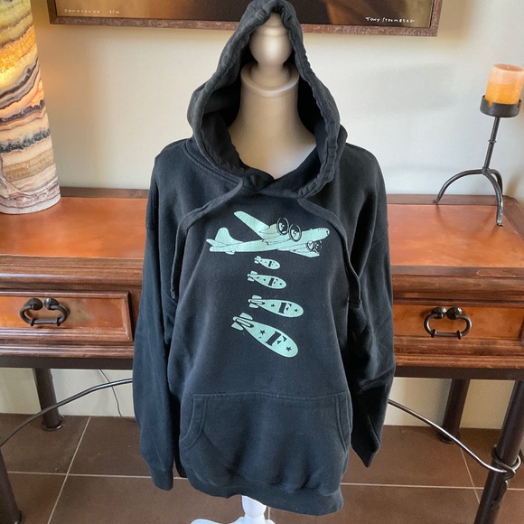 “F-Bomb” Hoodie Other - “F-Bomb” Thick, Hooded Sweatshirt. Black w/pale green graphic. Size XL